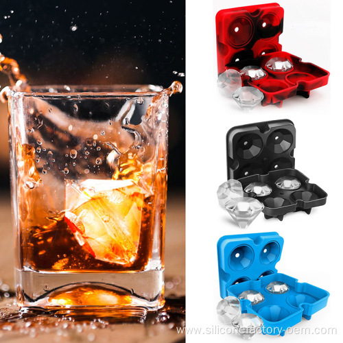 Silicone Ice Cube Trays Diamond Molds